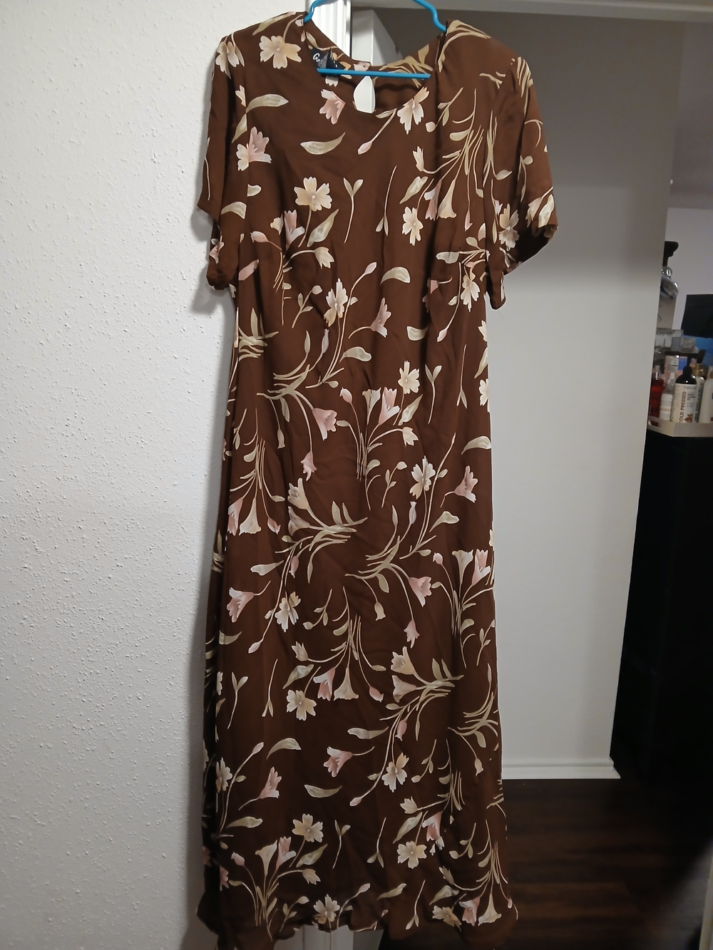Gabrielle Vintage Brown Floral Maxi Dress - Elegant Women's Daywear/ Nightwear